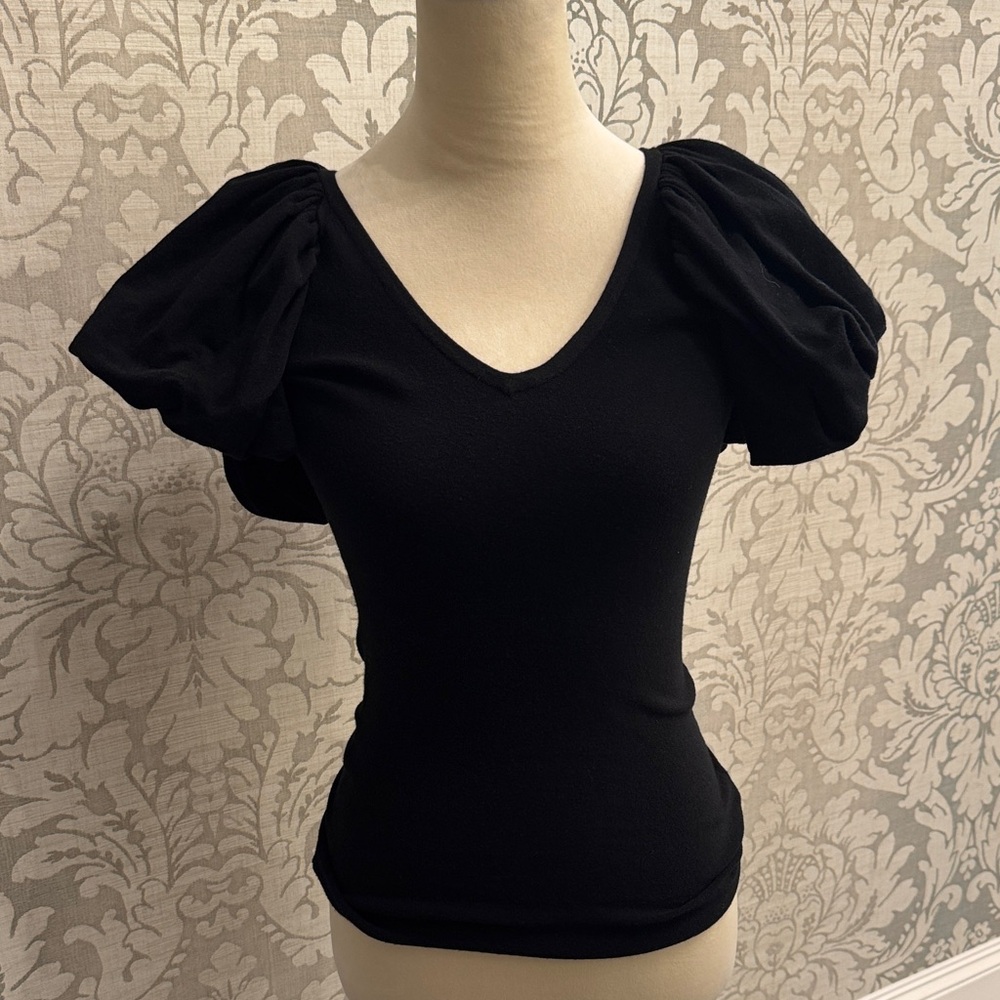 Tracy Reese Black Puff Sleeve Blouse